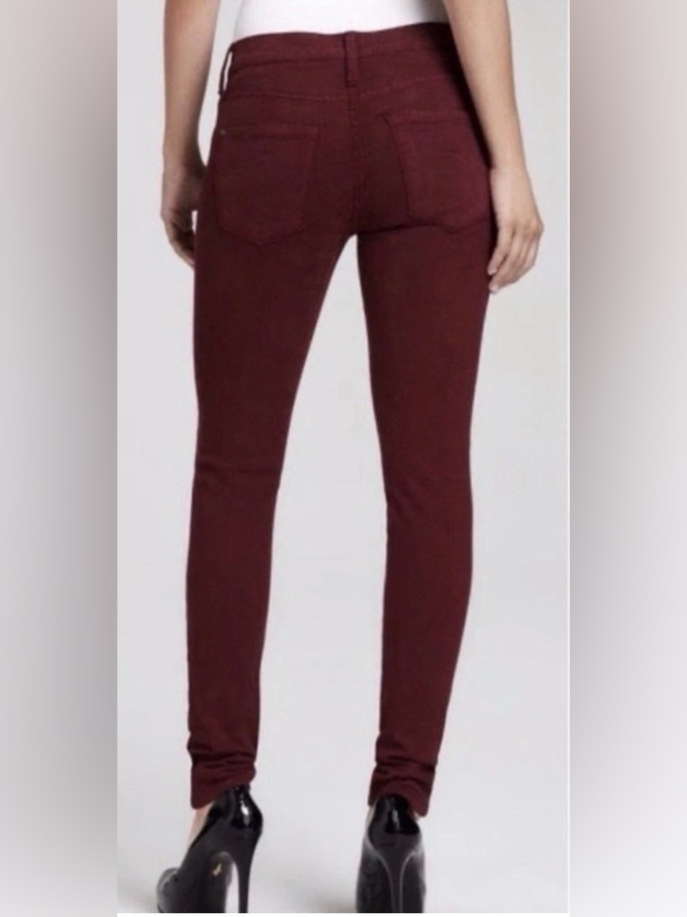 James Jeans Twiggy Burgundy Streamlined Skinny Jean High Rise Waist Size 28